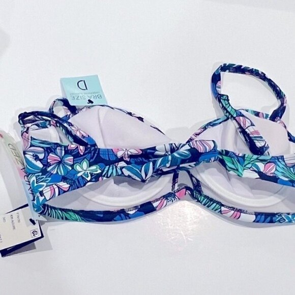 SUNDAZED Beka Floral-Print Bow Bikini Top, swimwear swimsuit size 34D - Picture 8 of 10